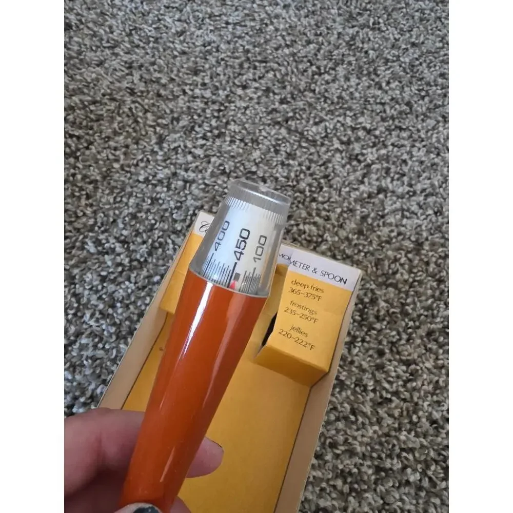 Vintage Thermo Spoon Cooking Thermometer Ladle 1960s Kitchen Gadget w Box Retro